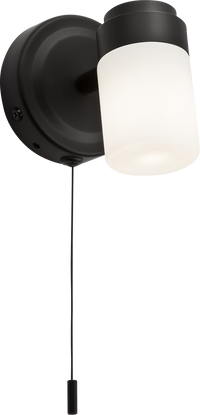 Knightsbridge BA02S1MB 230V IP44 G9 Single Spotlight with Frosted Glass - Matt Black