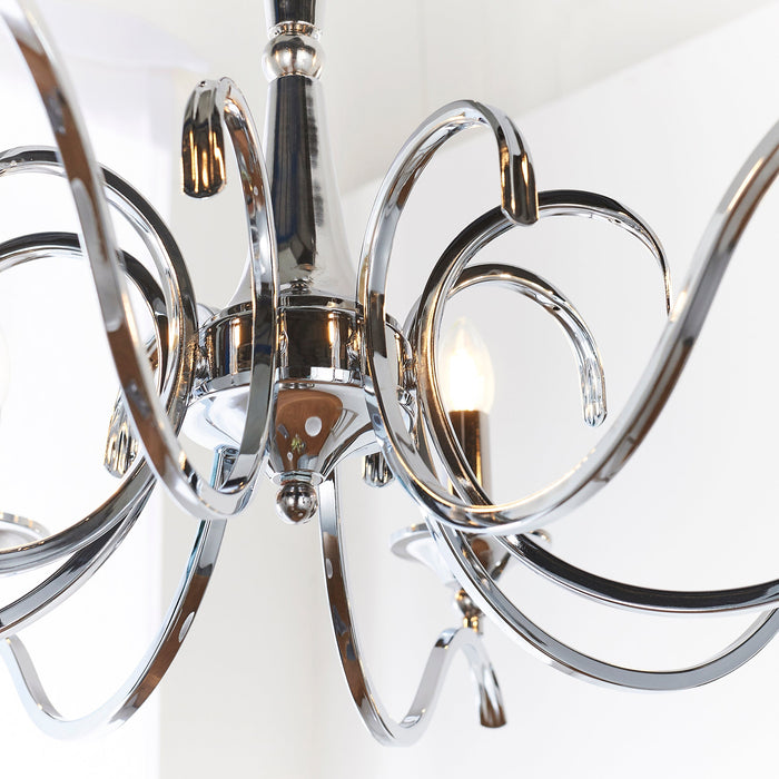 Endon KORA-8CH Kora 8lt Pendant Chrome plate 8 x 40W E14 candle (Required) - westbasedirect.com