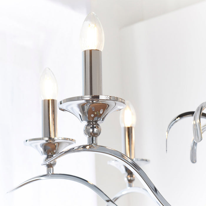 Endon KORA-8CH Kora 8lt Pendant Chrome plate 8 x 40W E14 candle (Required) - westbasedirect.com