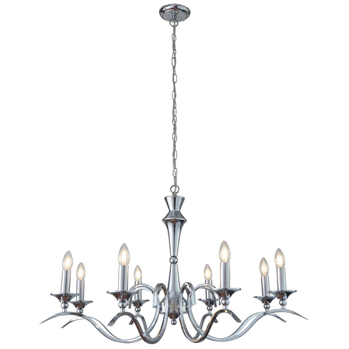 Endon KORA-8CH Kora 8lt Pendant Chrome plate 8 x 40W E14 candle (Required) - westbasedirect.com