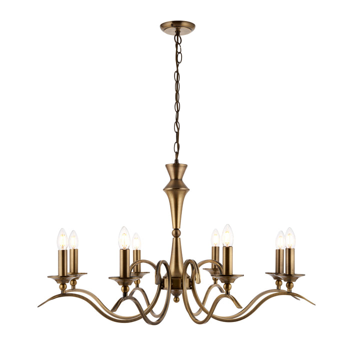 Endon KORA-8AB Kora 8lt Pendant Antique brass plate 8 x 40W E14 candle (Required) - westbasedirect.com