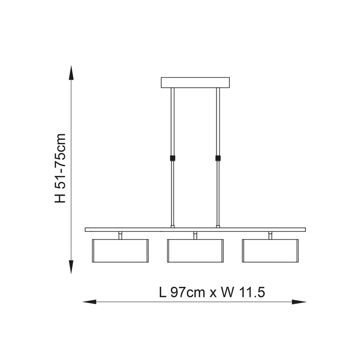 Endon CLEF-BAR-3CH Clef 3lt Semi flush Chrome plate & white glass 3 x 33W G9 clear capsule (Required) - westbasedirect.com