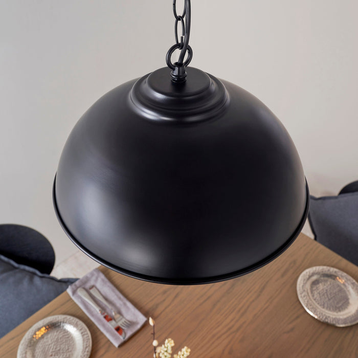 Endon COLMAN-BL Colman 1lt Pendant Matt black & gold leaf 60W E27 GLS (Required) - westbasedirect.com