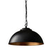 Endon COLMAN-BL Colman 1lt Pendant Matt black & gold leaf 60W E27 GLS (Required) - westbasedirect.com