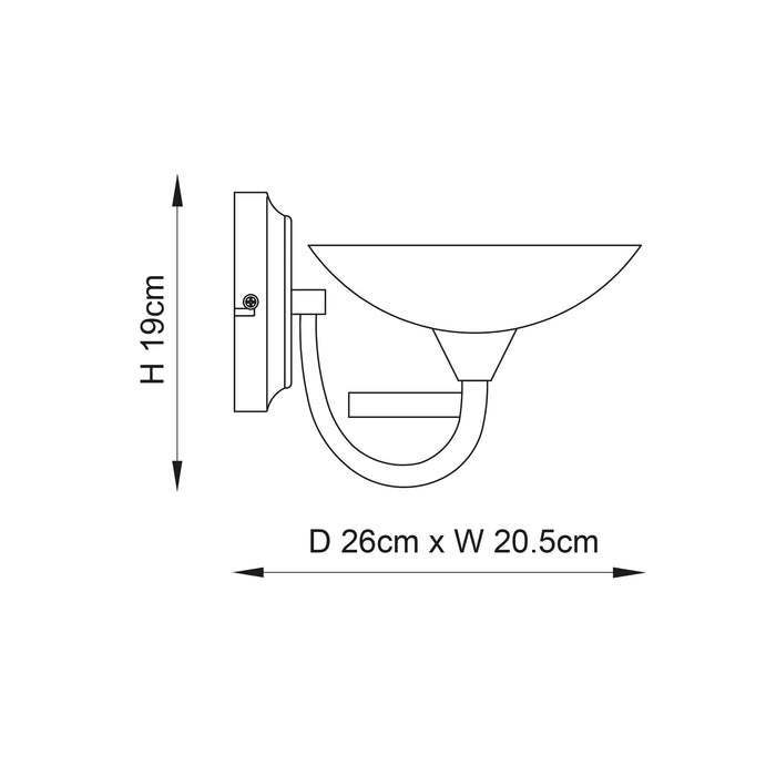 Endon CAGNEY-1WBSC Cagney 1lt Wall Satin chrome plate & white glass 33W G9 clear capsule (Required) - westbasedirect.com