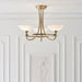 Endon CAGNEY-3AB Cagney 3lt Semi flush Antique brass plate & white glass 3 x 33W G9 clear capsule (Required) - westbasedirect.com