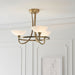 Endon CAGNEY-3AB Cagney 3lt Semi flush Antique brass plate & white glass 3 x 33W G9 clear capsule (Required) - westbasedirect.com