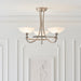 Endon CAGNEY-3SC Cagney 3lt Semi flush Satin chrome plate & white glass 3 x 33W G9 clear capsule (Required) - westbasedirect.com