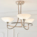 Endon CAGNEY-3SC Cagney 3lt Semi flush Satin chrome plate & white glass 3 x 33W G9 clear capsule (Required) - westbasedirect.com