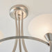 Endon CAGNEY-3SC Cagney 3lt Semi flush Satin chrome plate & white glass 3 x 33W G9 clear capsule (Required) - westbasedirect.com