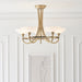 Endon CAGNEY-5AB Cagney 5lt Semi flush Antique brass plate & white glass 5 x 33W G9 clear capsule (Required) - westbasedirect.com