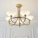 Endon CAGNEY-5AB Cagney 5lt Semi flush Antique brass plate & white glass 5 x 33W G9 clear capsule (Required) - westbasedirect.com