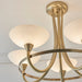 Endon CAGNEY-5AB Cagney 5lt Semi flush Antique brass plate & white glass 5 x 33W G9 clear capsule (Required) - westbasedirect.com