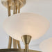 Endon CAGNEY-5AB Cagney 5lt Semi flush Antique brass plate & white glass 5 x 33W G9 clear capsule (Required) - westbasedirect.com