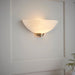 Endon WELLES-1WBAB Welles 1lt Wall Antique brass plate & white glass 60W E27 GLS (Required) - westbasedirect.com