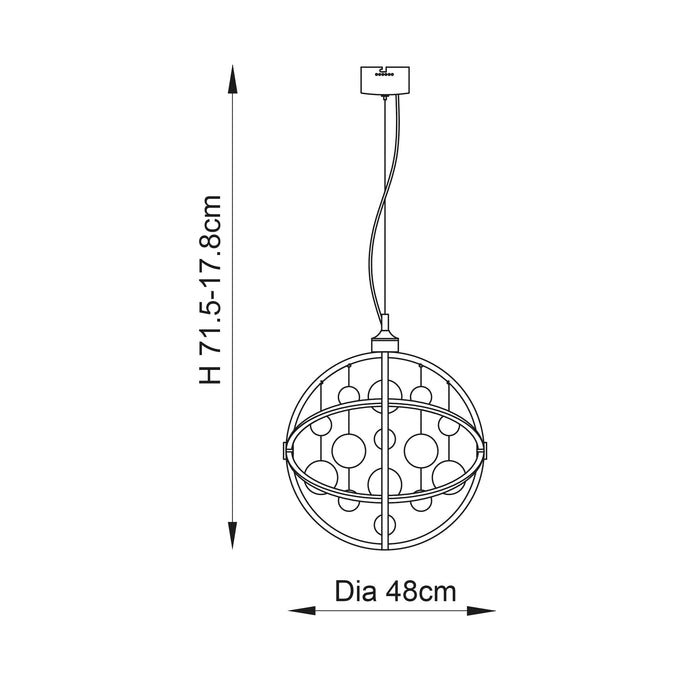 Endon MUNI-CH Muni 1lt Pendant Chrome plate with clear & chrome glass 8.53W LED (SMD 2835) Warm White - westbasedirect.com