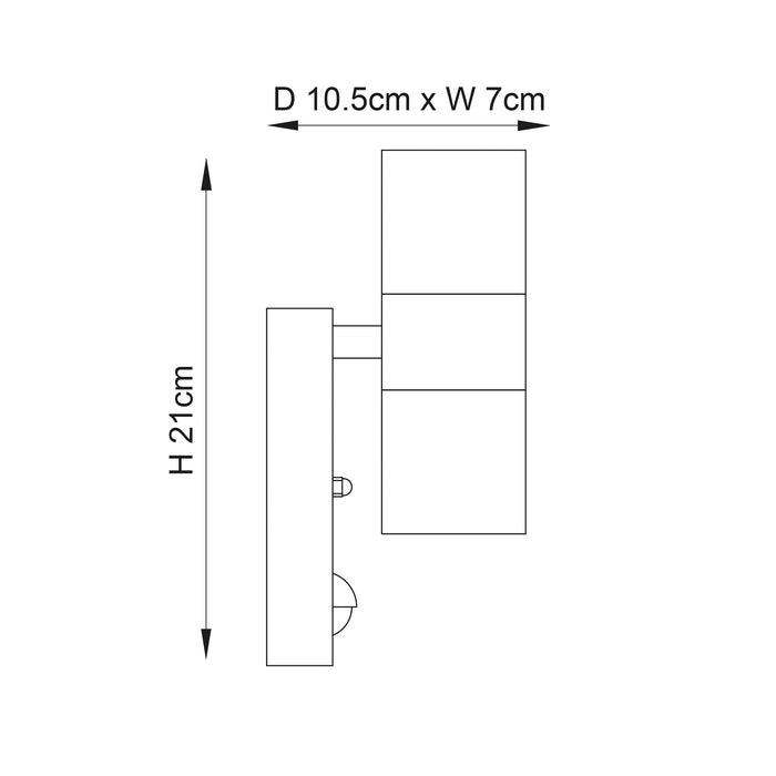 Endon EL-40062 Canon 2lt Wall Polished stainless steel & clear glass 2 x 35W GU10 reflector (Required) - westbasedirect.com