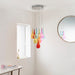 Endon NIRO-10MULTI Niro 10lt Pendant Multi coloured glass & chrome plate 10 x 10W G4 clear capsule (Required) - westbasedirect.com