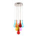 Endon NIRO-10MULTI Niro 10lt Pendant Multi coloured glass & chrome plate 10 x 10W G4 clear capsule (Required) - westbasedirect.com