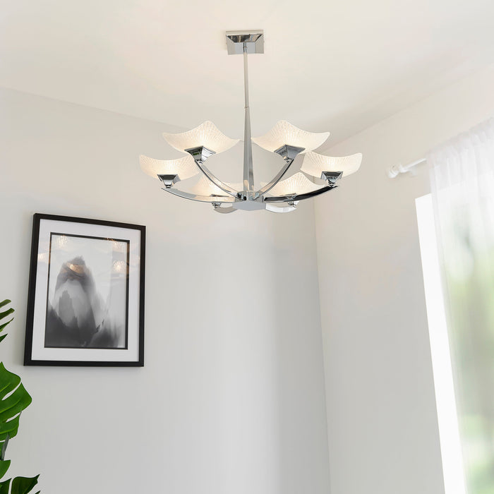 Endon AYRES-6CH Ayres 6lt Semi flush Chrome plate & scavo glass 6 x 33W G9 clear capsule (Required) - westbasedirect.com