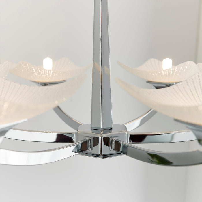 Endon AYRES-6CH Ayres 6lt Semi flush Chrome plate & scavo glass 6 x 33W G9 clear capsule (Required) - westbasedirect.com