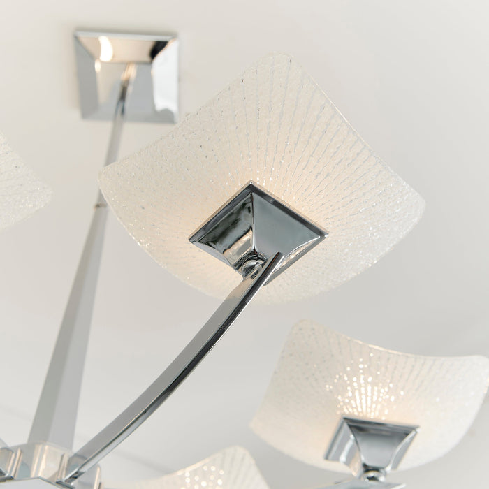 Endon AYRES-6CH Ayres 6lt Semi flush Chrome plate & scavo glass 6 x 33W G9 clear capsule (Required) - westbasedirect.com