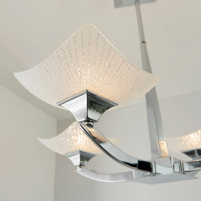 Endon AYRES-4CH Ayres 4lt Semi flush Chrome plate & scavo glass 4 x 33W G9 clear capsule (Required) - westbasedirect.com