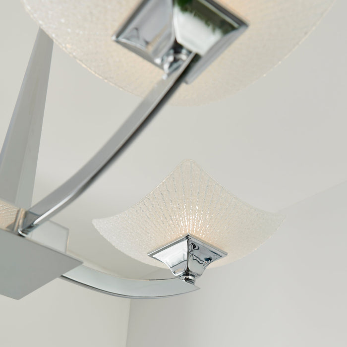 Endon AYRES-4CH Ayres 4lt Semi flush Chrome plate & scavo glass 4 x 33W G9 clear capsule (Required) - westbasedirect.com