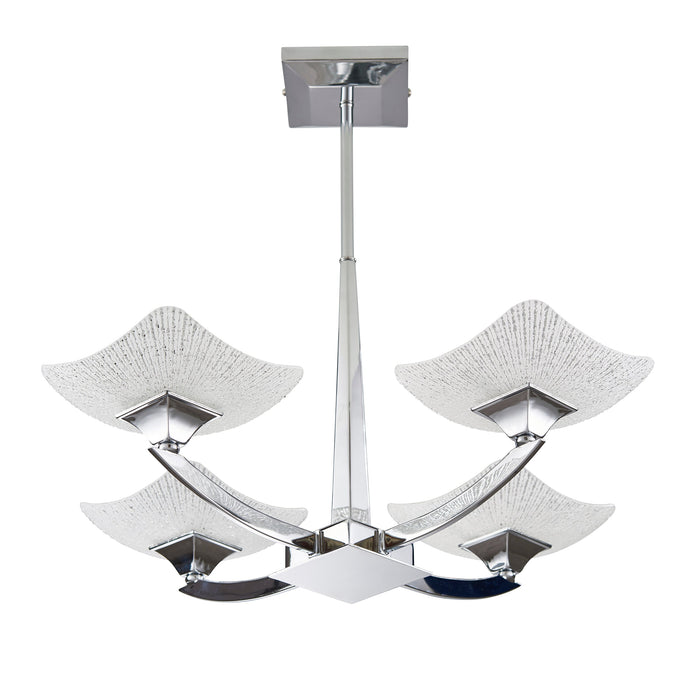 Endon AYRES-4CH Ayres 4lt Semi flush Chrome plate & scavo glass 4 x 33W G9 clear capsule (Required) - westbasedirect.com