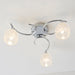 Endon BOYER-3CH Boyer 3lt Semi flush Chrome plate & clear glass 3 x 33W G9 clear capsule (Required) - westbasedirect.com