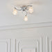 Endon BOYER-3CH Boyer 3lt Semi flush Chrome plate & clear glass 3 x 33W G9 clear capsule (Required) - westbasedirect.com