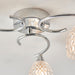 Endon BOYER-3CH Boyer 3lt Semi flush Chrome plate & clear glass 3 x 33W G9 clear capsule (Required) - westbasedirect.com