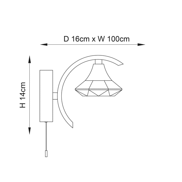 Endon LANGELLA-1WBCH Langella 1lt Wall Chrome plate & clear crystal 3W LED G9 (Required) - westbasedirect.com