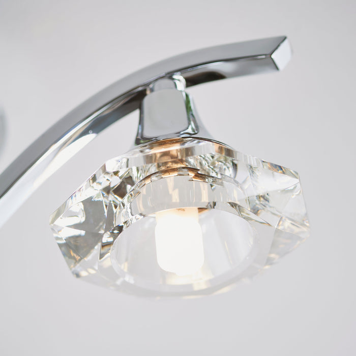 Endon LANGELLA-3CH Langella 3lt Semi flush Chrome plate & clear crystal 3 x 3W LED G9 (Required) - westbasedirect.com