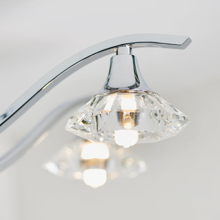 Endon LANGELLA-5CH Langella 5lt Semi flush Chrome plate & clear crystal 5 x 3W LED G9 (Required) - westbasedirect.com