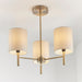 Endon BRIO-3AB Brio 3lt Semi flush Antique brass plate & cream fabric 3 x 40W E14 golf (Required) - westbasedirect.com