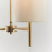 Endon BRIO-3AB Brio 3lt Semi flush Antique brass plate & cream fabric 3 x 40W E14 golf (Required) - westbasedirect.com