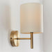 Endon BRIO-1WBAB Brio 1lt Wall Antique brass plate & cream fabric 40W E14 golf (Required) - westbasedirect.com