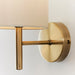 Endon BRIO-1WBAB Brio 1lt Wall Antique brass plate & cream fabric 40W E14 golf (Required) - westbasedirect.com