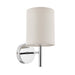 Endon BRIO-1WBCH Brio 1lt Wall Chrome plate & vintage white fabric 40W E14 golf (Required) - westbasedirect.com