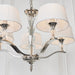 Endon FIENNES-5NI Fiennes 5lt Pendant Chrome plate & vintage white fabric 5 x 40W E14 golf (Required) - westbasedirect.com