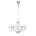 Endon FIENNES-5NI Fiennes 5lt Pendant Chrome plate & vintage white fabric 5 x 40W E14 golf (Required) - westbasedirect.com