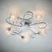 Endon AHERNE-5CH Aherne 5lt Semi flush Chrome plate with clear glass & chrome wire 5 x 33W G9 clear capsule (Required) - westbasedirect.com