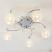 Endon BOYER-5CH Boyer 5lt Semi flush Chrome plate & clear glass 5 x 33W G9 clear capsule (Required) - westbasedirect.com