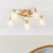 Endon BOYER-5AB Boyer 5lt Semi flush Antique brass plate & clear glass 5 x 33W G9 clear capsule (Required) - westbasedirect.com