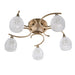 Endon BOYER-5AB Boyer 5lt Semi flush Antique brass plate & clear glass 5 x 33W G9 clear capsule (Required) - westbasedirect.com