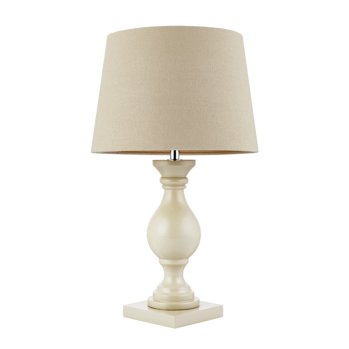 Endon MARSHAM-TLIV Marsham 1lt Table Ivory painted wood & ivory fabric 40W E14 candle (Required) - westbasedirect.com