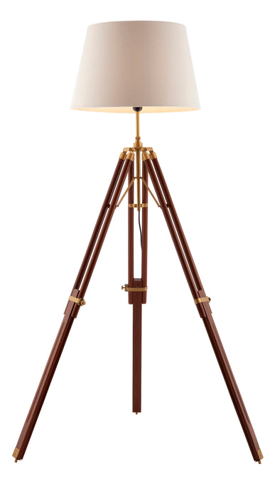 Endon EH-TRIPOD-FLDW Tripod 1lt Floor Sheesham wood & solid brass 60W E27 GLS (Required) - westbasedirect.com