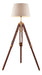 Endon EH-TRIPOD-FLDW Tripod 1lt Floor Sheesham wood & solid brass 60W E27 GLS (Required) - westbasedirect.com