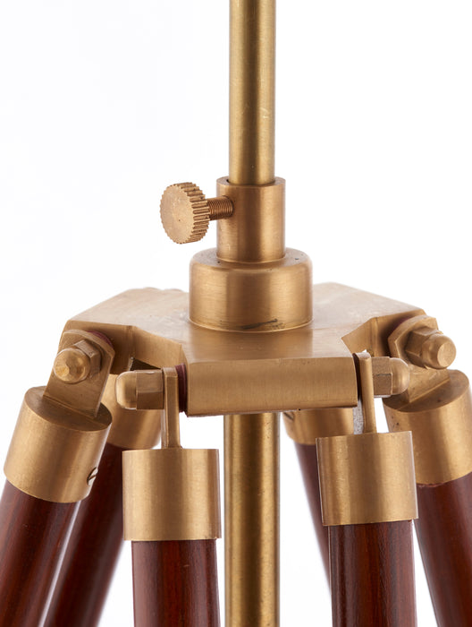 Endon EH-TRIPOD-FLDW Tripod 1lt Floor Sheesham wood & solid brass 60W E27 GLS (Required) - westbasedirect.com